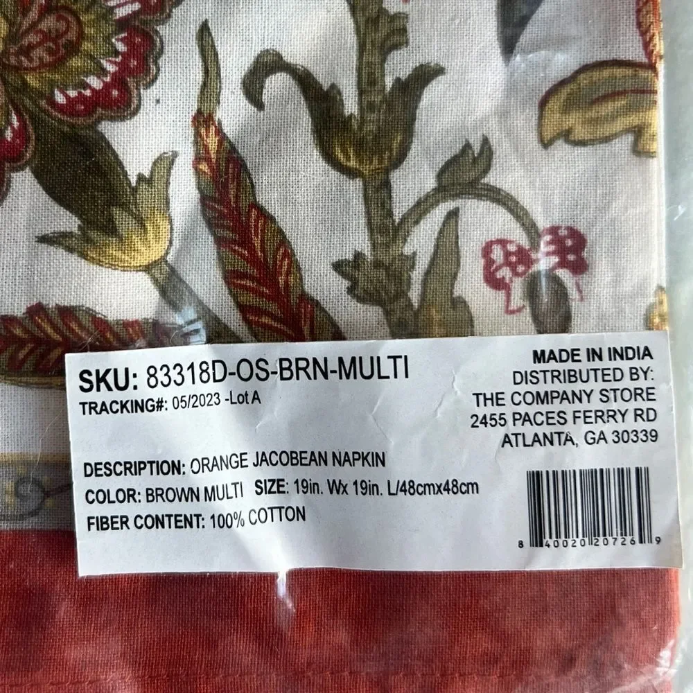 New The Company Store Fall Autumn 100% Cotton Napkins  Set of 8